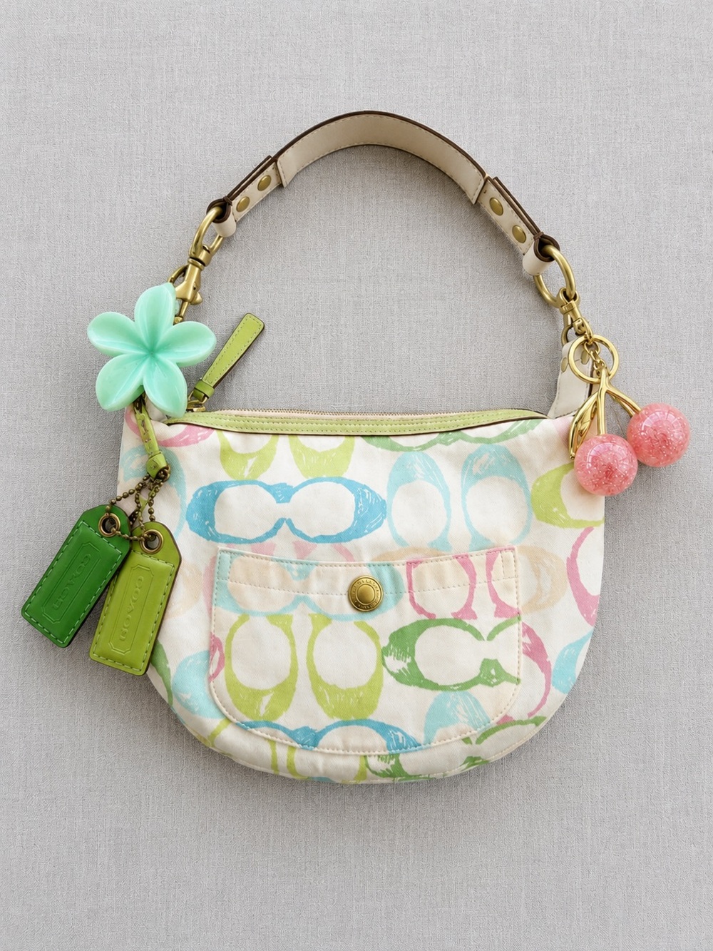 Y2K Coach Hampton Scribble Print Hobo Shoulder Bag